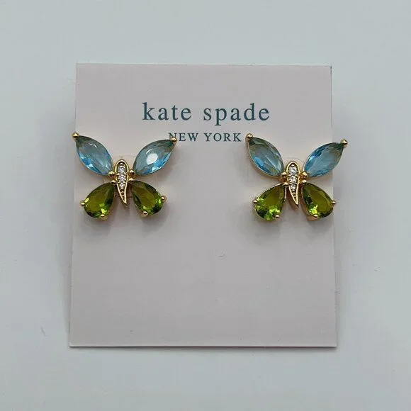 kate spade Gold Tone Butterfly Stud Earrings/NWOT - Picture 5 of 8